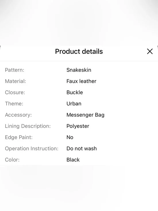 Unbranded Elegant Black Snake-Print Bag w/  Golden Lion Head & Golden Chain-NIP - Picture 16 of 16